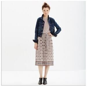 Madewell‎ Women’s Pleated Diamond Floral Midi Skirt NWT Size 2 missing belt